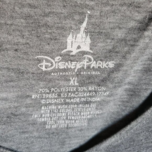 Disney Parks Mickey Mouse Top Split Back Celebrate Food Wine Grey Size Womens XL - Picture 2 of 10